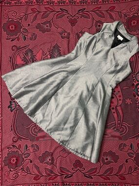 Signature by Robbie Bee Silver Sleeveless A-Line Midi Dress
